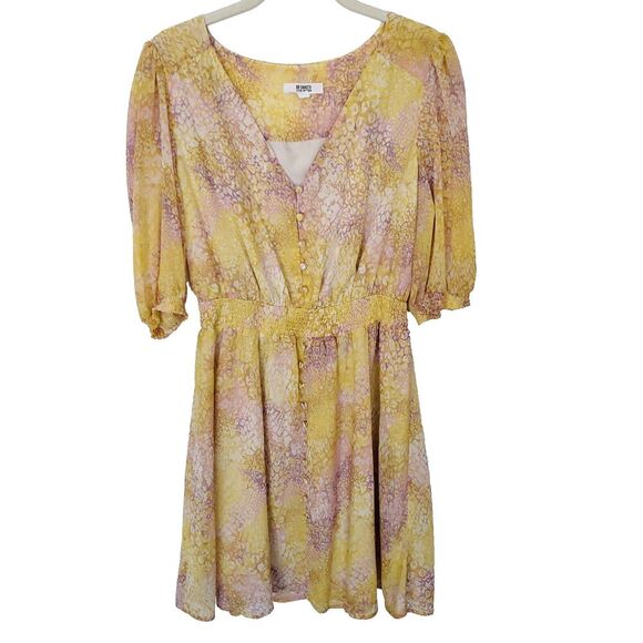 Steve Madden Women's Bb Dakota The Dreamy Mini Dress Size Large Yellow - Picture 3 of 15